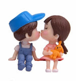 miniatures meubles rustiques table chaise figurines amour fleurs imitation bois texturé decoration chambre enfants