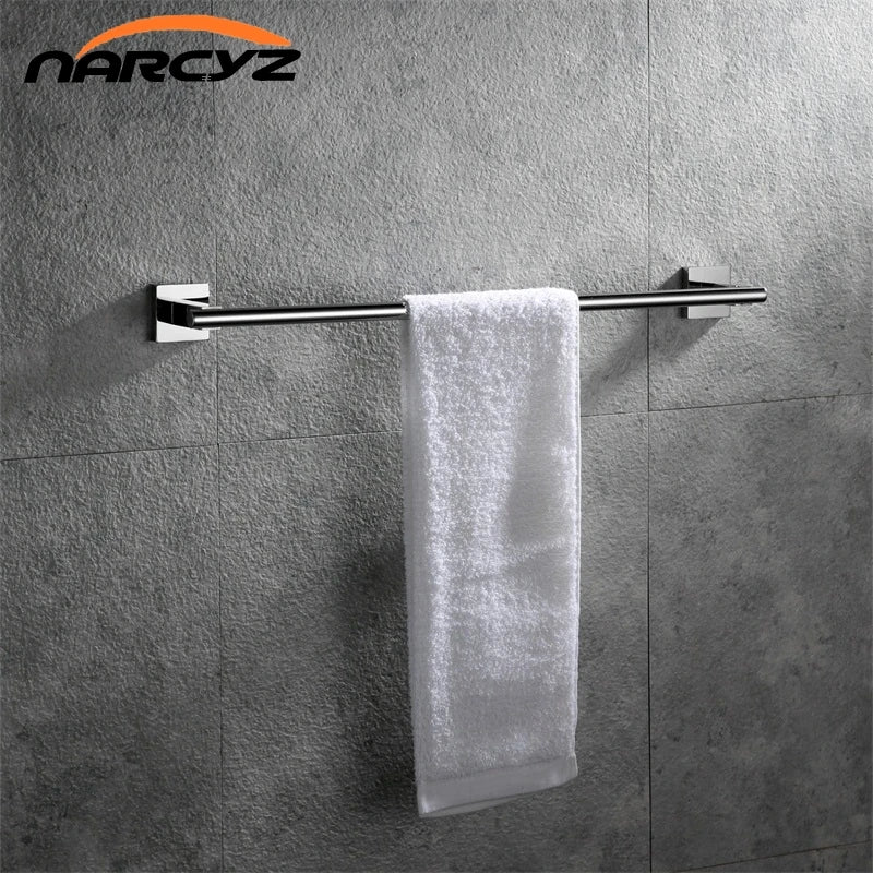 porte serviettes mural acier inoxydable 40cm 50cm 60cm 70cm finition argenté moderne fixations