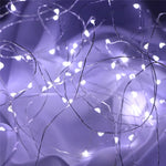 guirlande lumineuse fil cuivre led blanc multicolore moderne décoratif 100leds 10mètres rechargeable