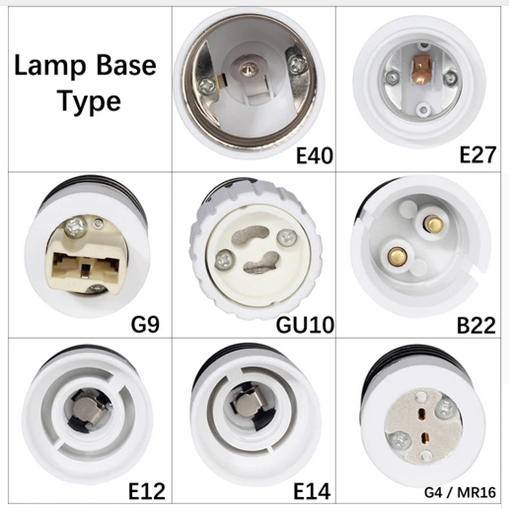 adaptateur ampoule E27 E14 E12 GU10 B22 G9 moderne blanc rond lisse opaquet certification