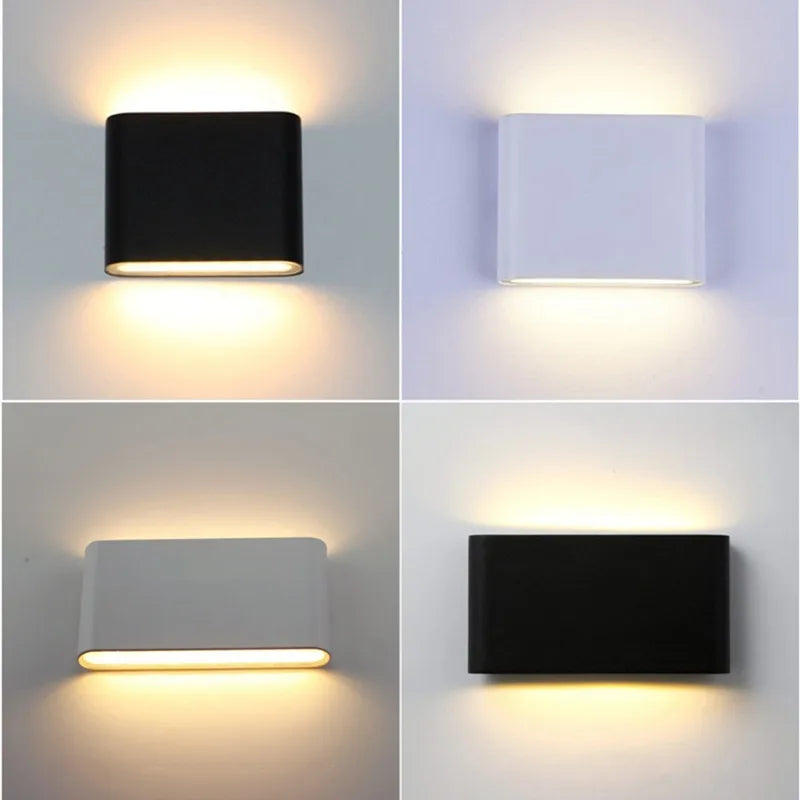 applique murale led moderne fixée mur noir blanc 12w 20 sources lumineuses