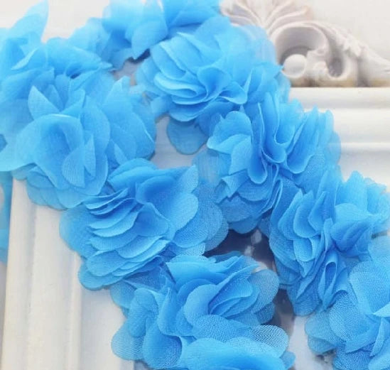 couronne fleurs tissu orange vert rouge clips décoration festive dentelle polyester coton organza