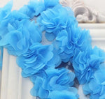 couronne fleurs tissu orange vert rouge clips décoration festive dentelle polyester coton organza