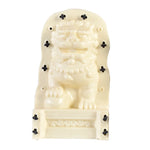 statues lions chinois or blanc crème sculptées détaillées traditionnel asiatique résistant extérieur