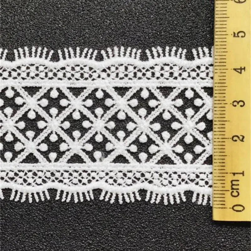 ruban dentelle géométrique blanc mariage couture applique tête lingerie decoration 3.5cm 4.5cm 5cm écologique