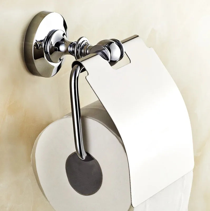accessoires salle bain chrome métal finition laiton ensemble quincaillerie classique vis
