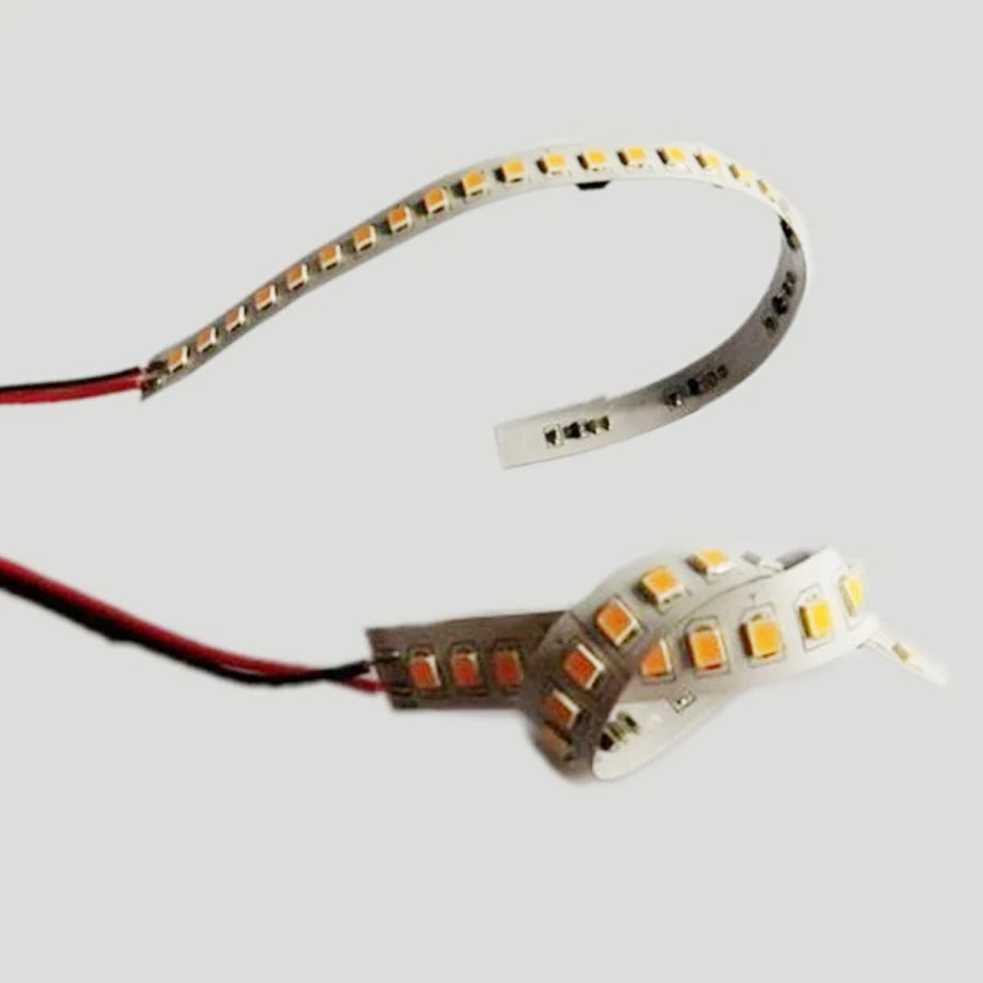 bande lumineuse led flexible 12v 12w blanc jaune moderne étanche 28cm 2pièces clignotant connecteurs