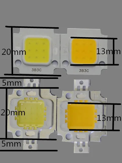 puce led cob haute puissance 10w projecteur lumière rouge bleu vert blanc jaune