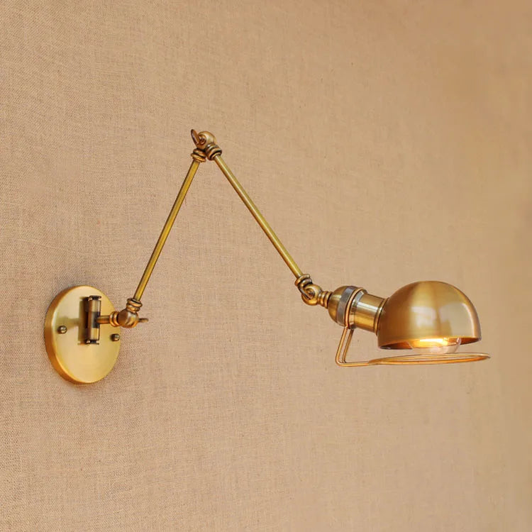 lampe murale articulée industrielle dorée fixée mur led 249 2000 lumens
