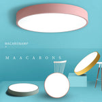 plafonnier led rond moderne intérieur luminaire salon chambre couleur rose doré vert