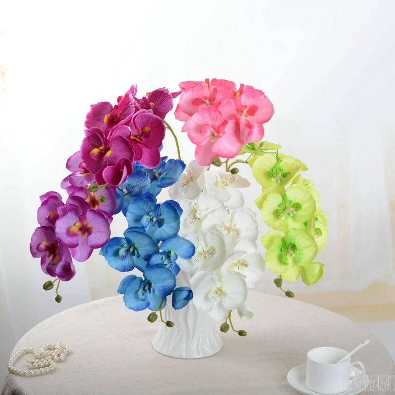 bouquet fleurs artificielles violet blanc bleu vert feuilles vertes décoration intérieure mariage anniversaire élégant