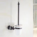accessoires salle bain laiton noir cristal porte serviettes porte papier porte gobelets vaisselle