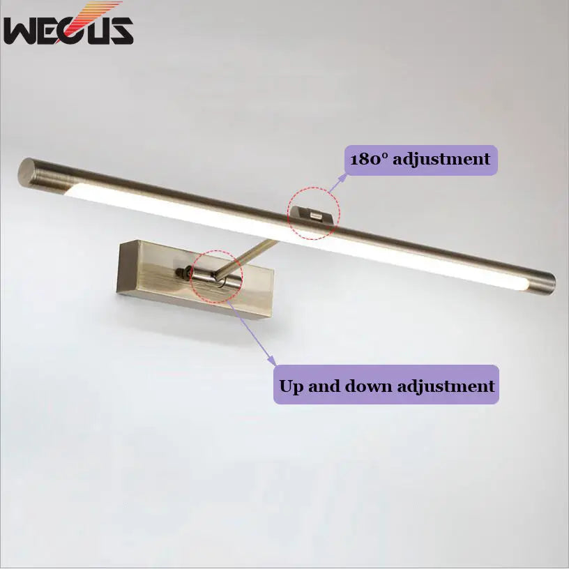 lampe murale moderne led 7w nickel mat autonome 48cm éclairage maison fixations vis