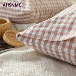 ensemble literie coton gingham rose oreillers couverture taies doreiller simple