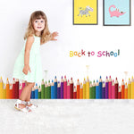 sticker mural moderne crayons colorés multicolore décoration chambre enfant salle salon