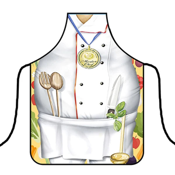 Tablier de cuisine pour homme jaune accroché dans une cuisine moderne