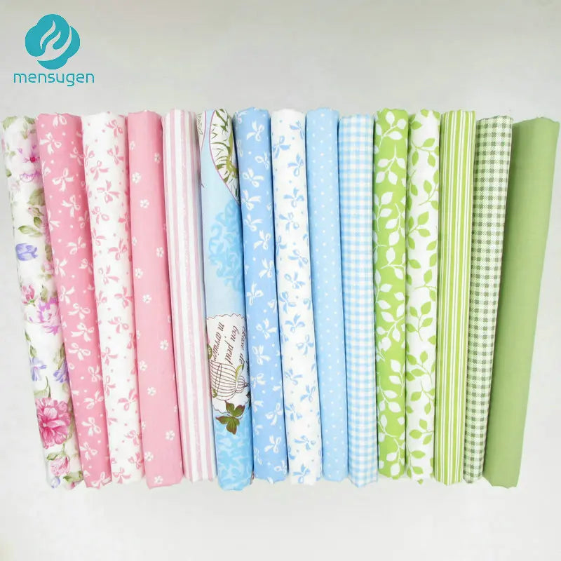 tissu coton imprimé fleurs rayures vintage rose blanc bleu clair vert patchwork quilting décoration