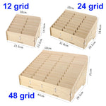 Organisateur de bureau en bois avec grille de finition en vue de dessus