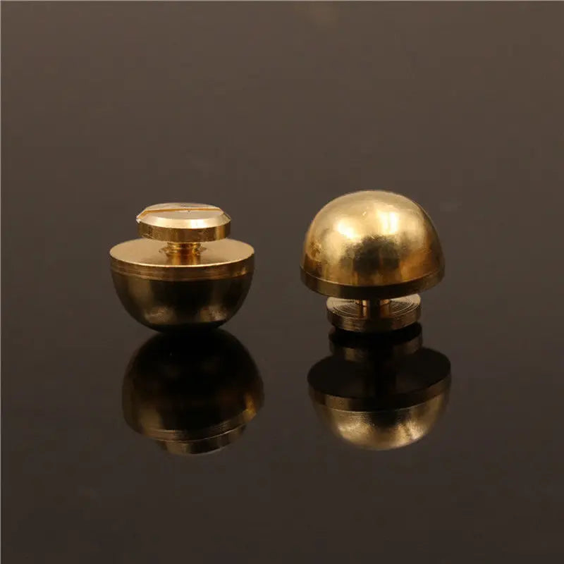 boutons cuir dorés classiques vis lisses sacs main maroquinerie 10x6mm 12x7mm