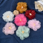 fleurs artificielles tulle pivoine blanche rose décoration intérieure mariage anniversaire baby shower clips fixations