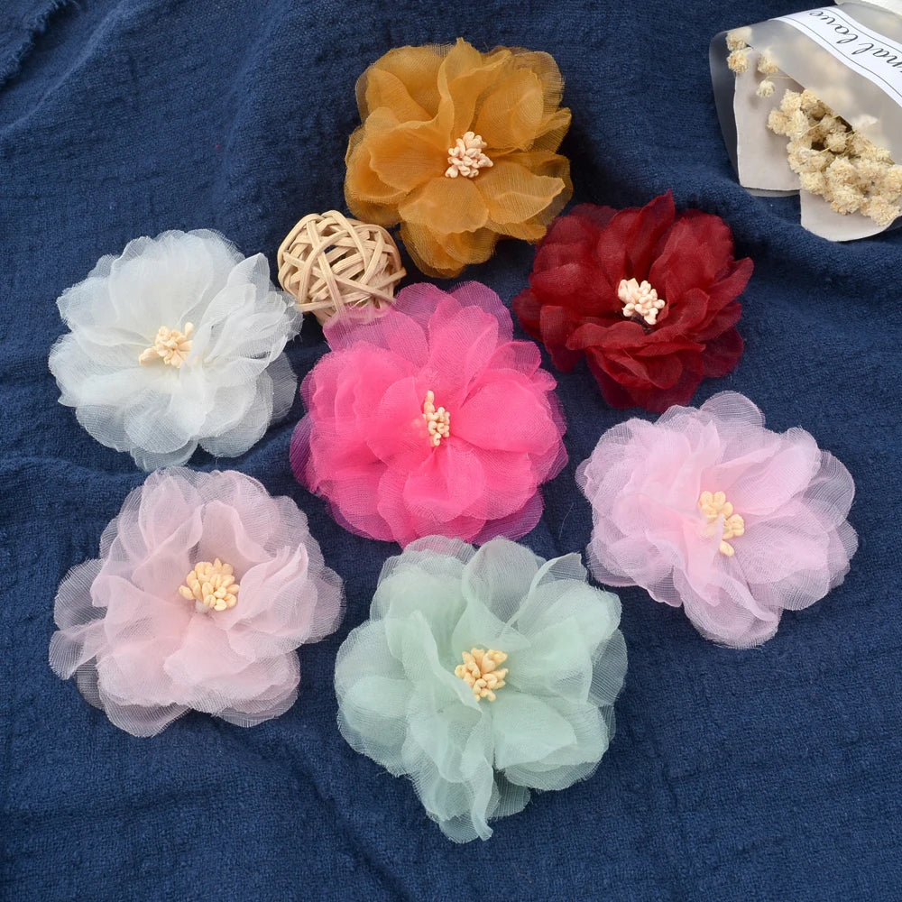 fleurs artificielles tulle pivoine blanche rose décoration intérieure mariage anniversaire baby shower clips fixations