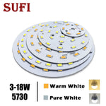 plaque led moderne 3w 7w 18w blanc pur blanc chaud diodes smd