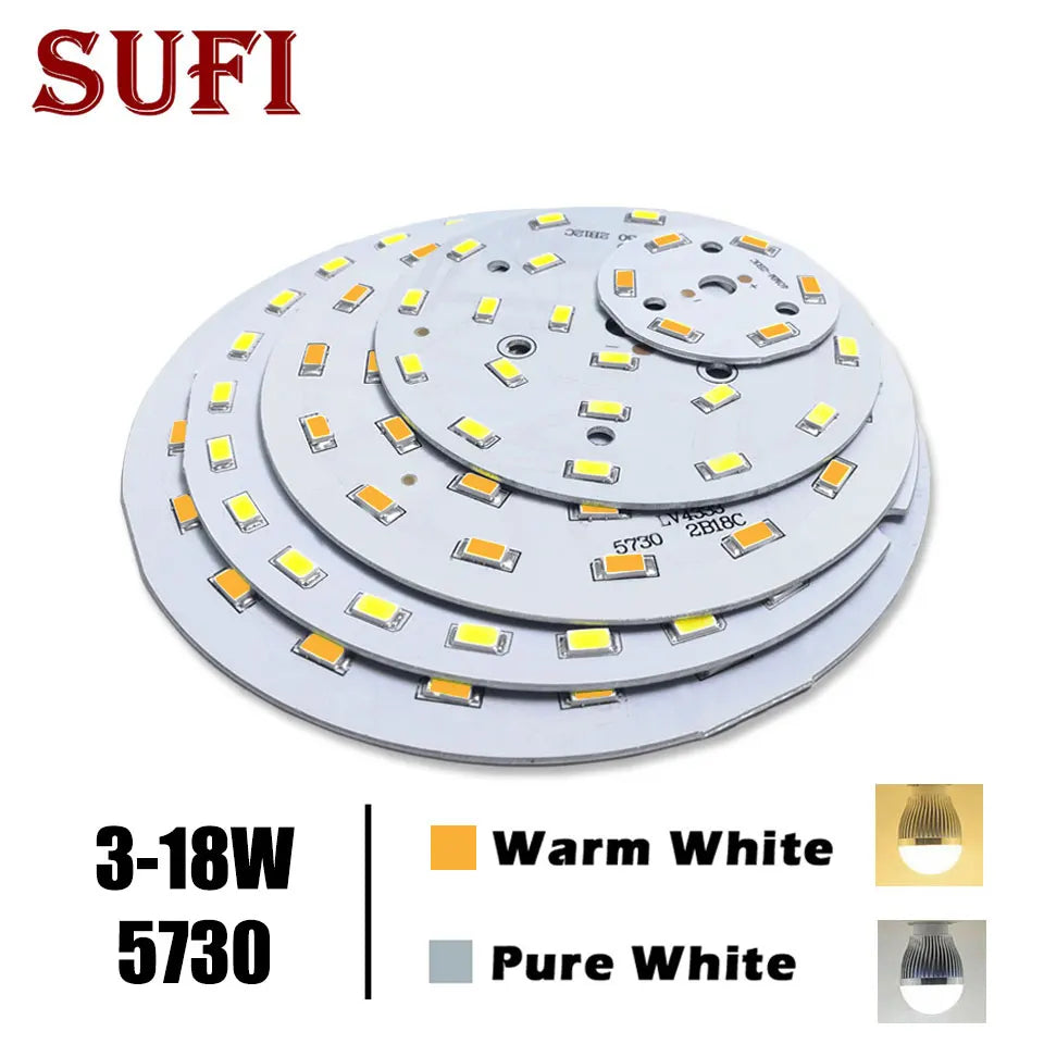 plaque led moderne 3w 7w 18w blanc pur blanc chaud diodes smd