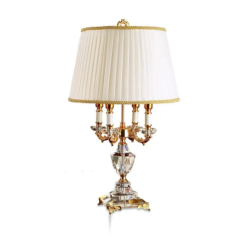 lampe table or blanc noir abat jour velours cristal transparent classique baroque chambre coucher
