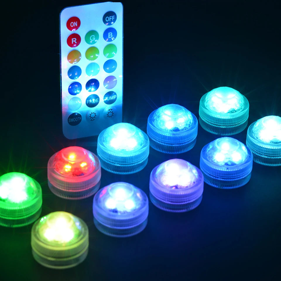 veilleuse led submersible transparente verte bleue blanche rouge points lumineux moderne adhésive piscine chambre