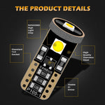 ampoules led blanc modernes 12v 1w 200lm xenon white t10 w5w 194 5050 chip