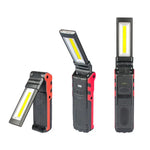 lampe torche pliable rouge noir anti dérapante recharge usb led cob intense