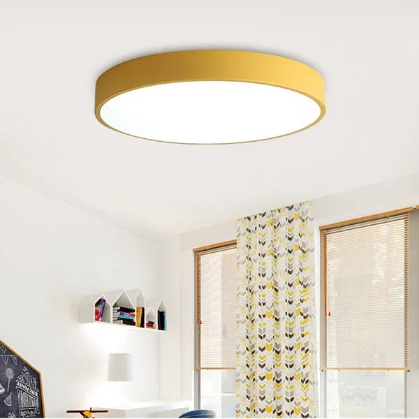 plafonnier led rond moderne intérieur luminaire salon chambre couleur rose doré vert
