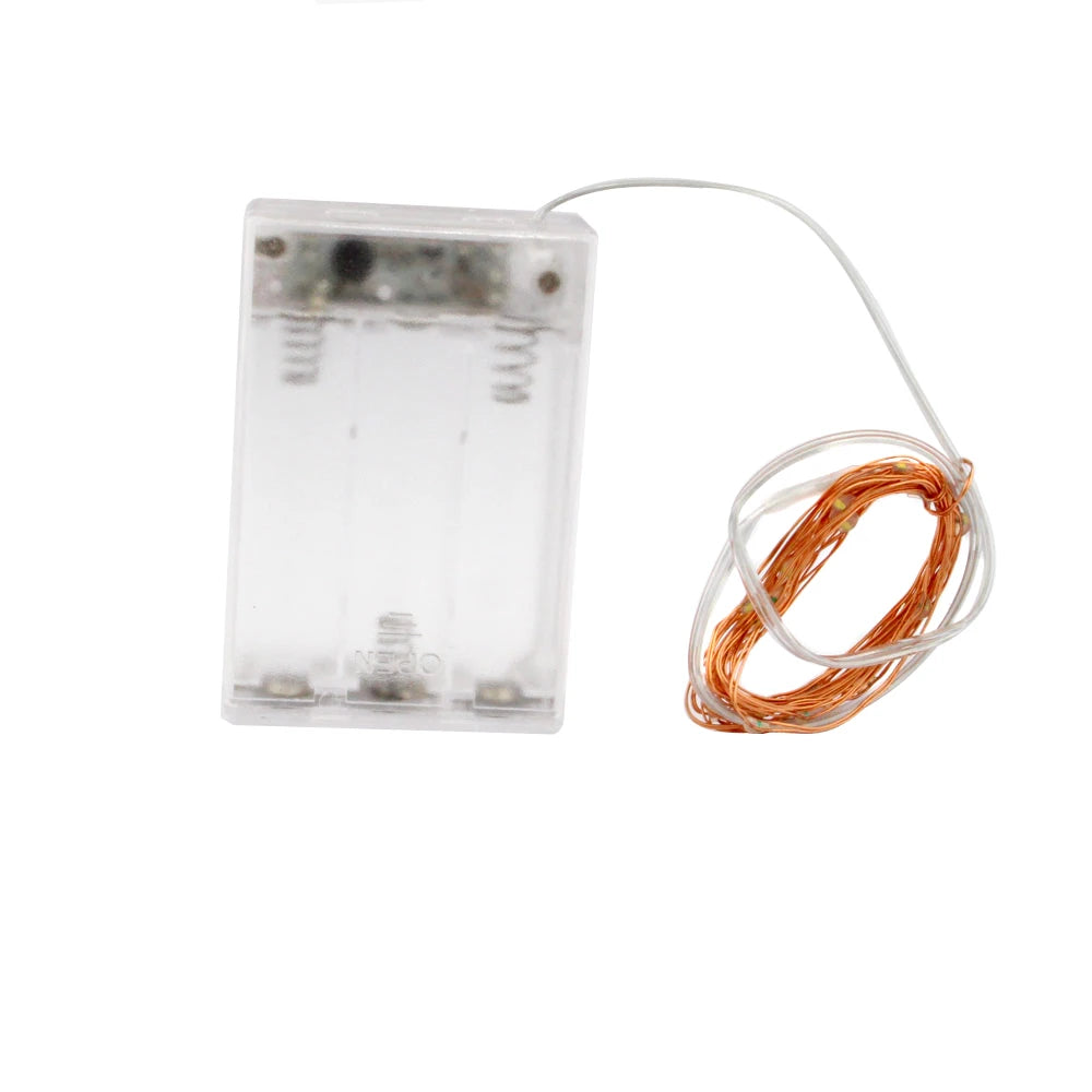 guirlande lumineuse led transparente cuivre 2m 20 ampoules timer noel moderne prática
