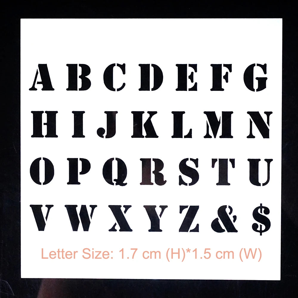 lettres alphabet transparentes modernes peinture murale scrapbooking timbres estampage cartes papier