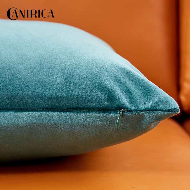 coussin velours carré moderne vert foncé bleu clair blanc opacité simple