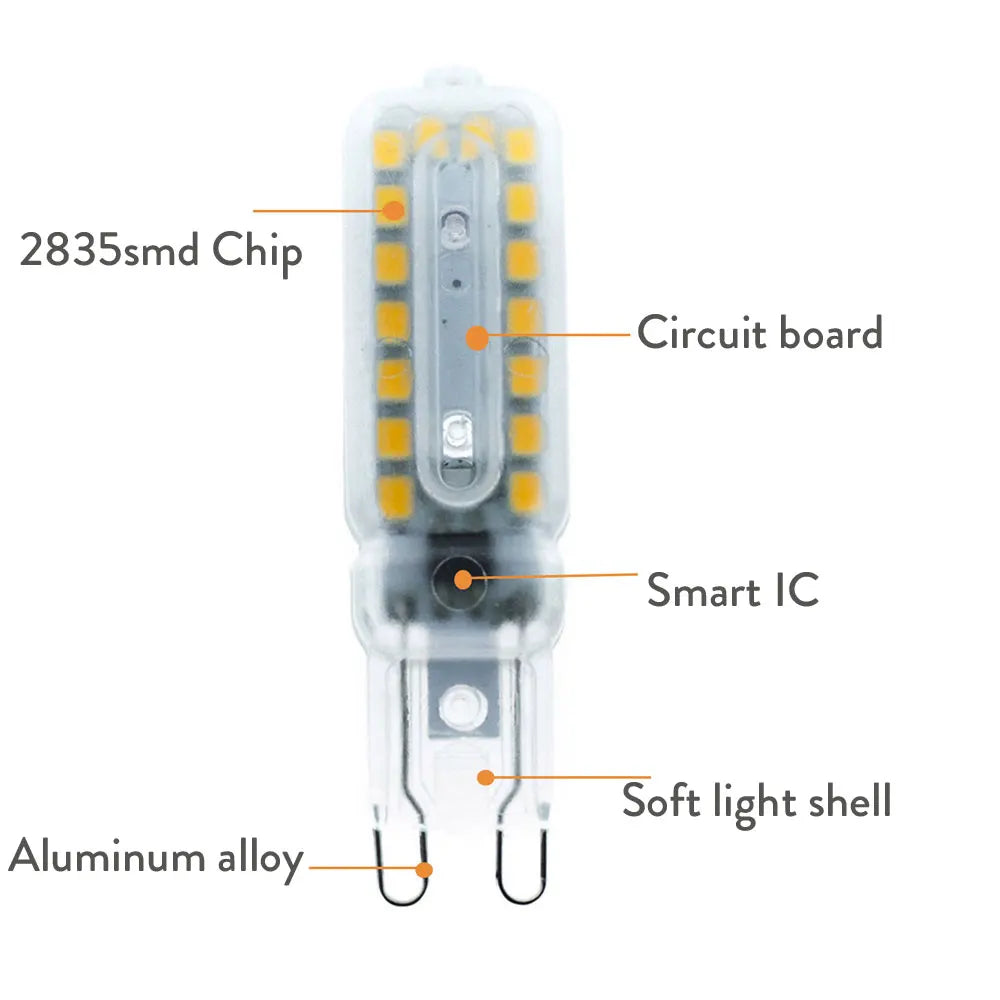 ampoule led maïs g9 blanc froid lustre salon moderne haute puissance 220v
