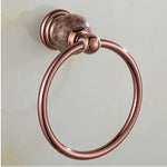 porte serviettes rose doré ensemble salle bain classique fixations murales barres anneaux