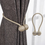 boucle rideau magnétique gris doré moderne adhésif tissu lisse opaque clip attache
