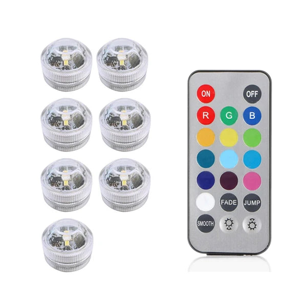 veilleuse led submersible transparente verte bleue blanche rouge points lumineux moderne adhésive piscine chambre