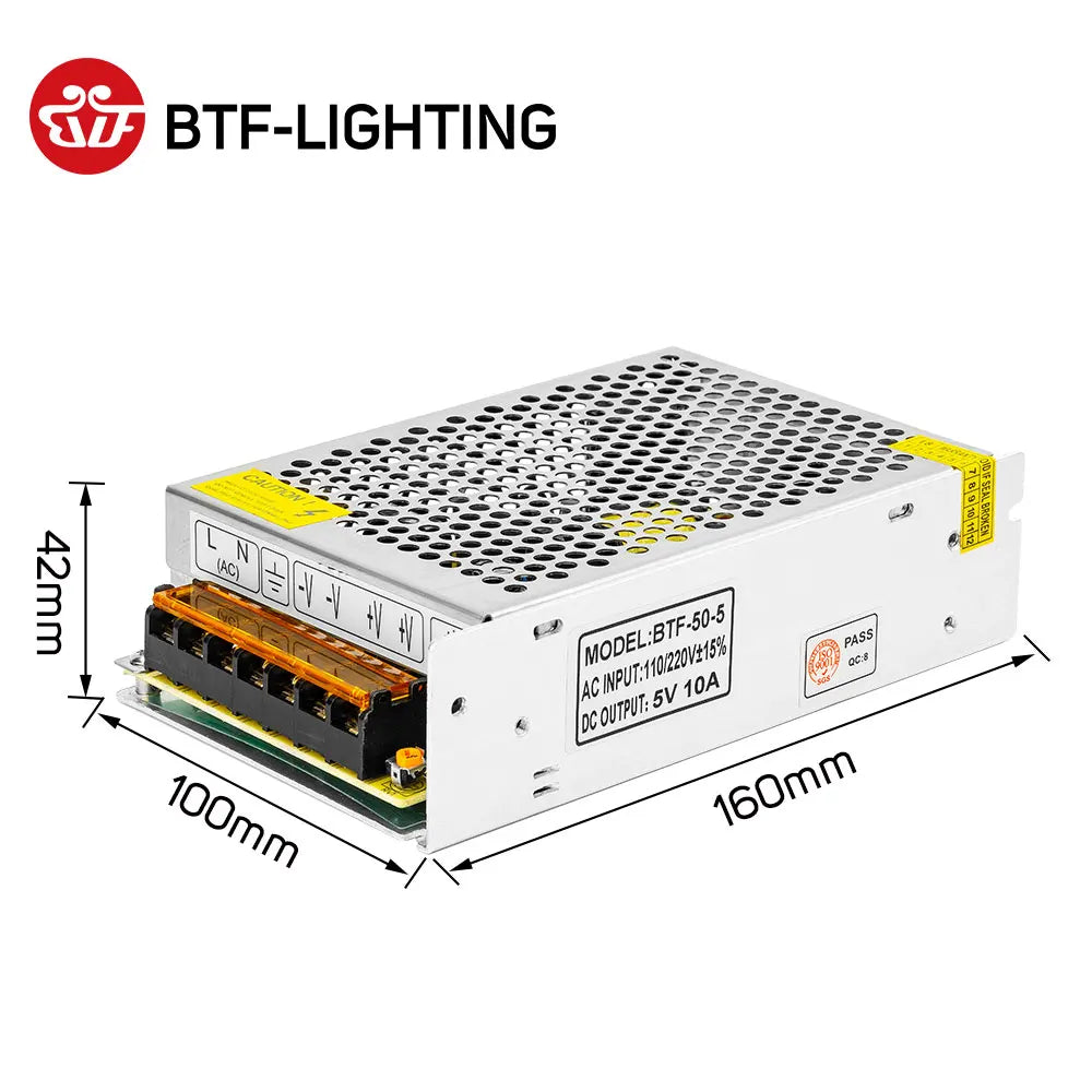 transformateur électrique 5v 2a 10a 20a 30a 40a 60a led ws2812b argenté industrial adjustable