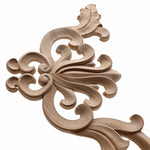 applique murale bois sculpté fleurs volutes baroque décoration murale moderne 20x10cm