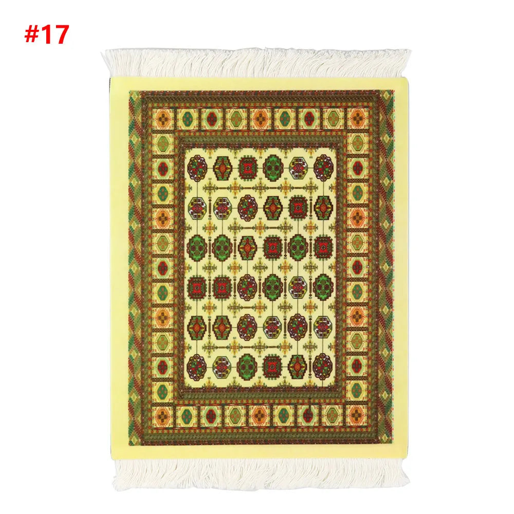 tapis ornements floraux motifs géométriques franges bordures classique rouge bleu violet or blanc
