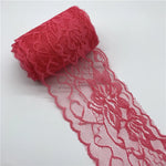 ruban dentelle brodé yards largeur 80mm polyester motifs floraux classique noir rouge vert bleu