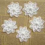 broderie fleur dentelle polyester blanc soluble decoration artisanale materiaux bricolage echangable erotique