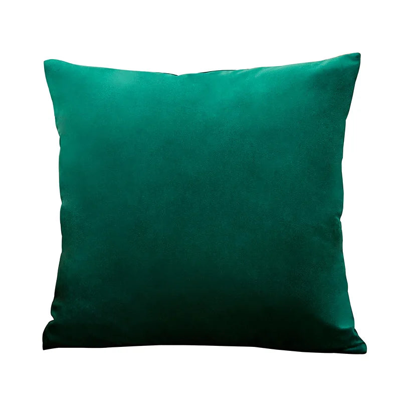 coussin decoratif velours vert foncé moderne doux lit salon voiture 45x45cm