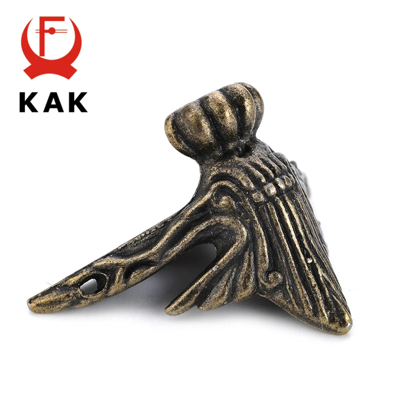 supports d'angle bronze décor floral classique vieilli meubles fixations 30x40mm