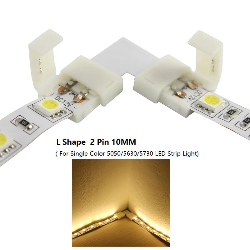connecteur ruban led blanc plastique adhésif moderne 24v shape 8mm 10mm