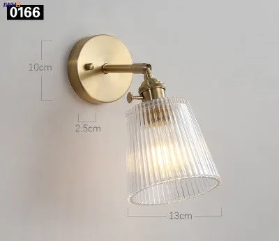 applique murale or transparent moderne vintage vis striée led chambre