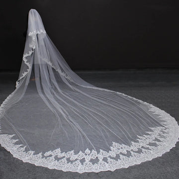 voile mariée deux couches dentelle paillettes blanc crème classique mètres polyester haute qualité