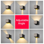 applique murale extérieure ip65 led motion sensor noir blanc contemporaine autoinstallation 10cmx10cm